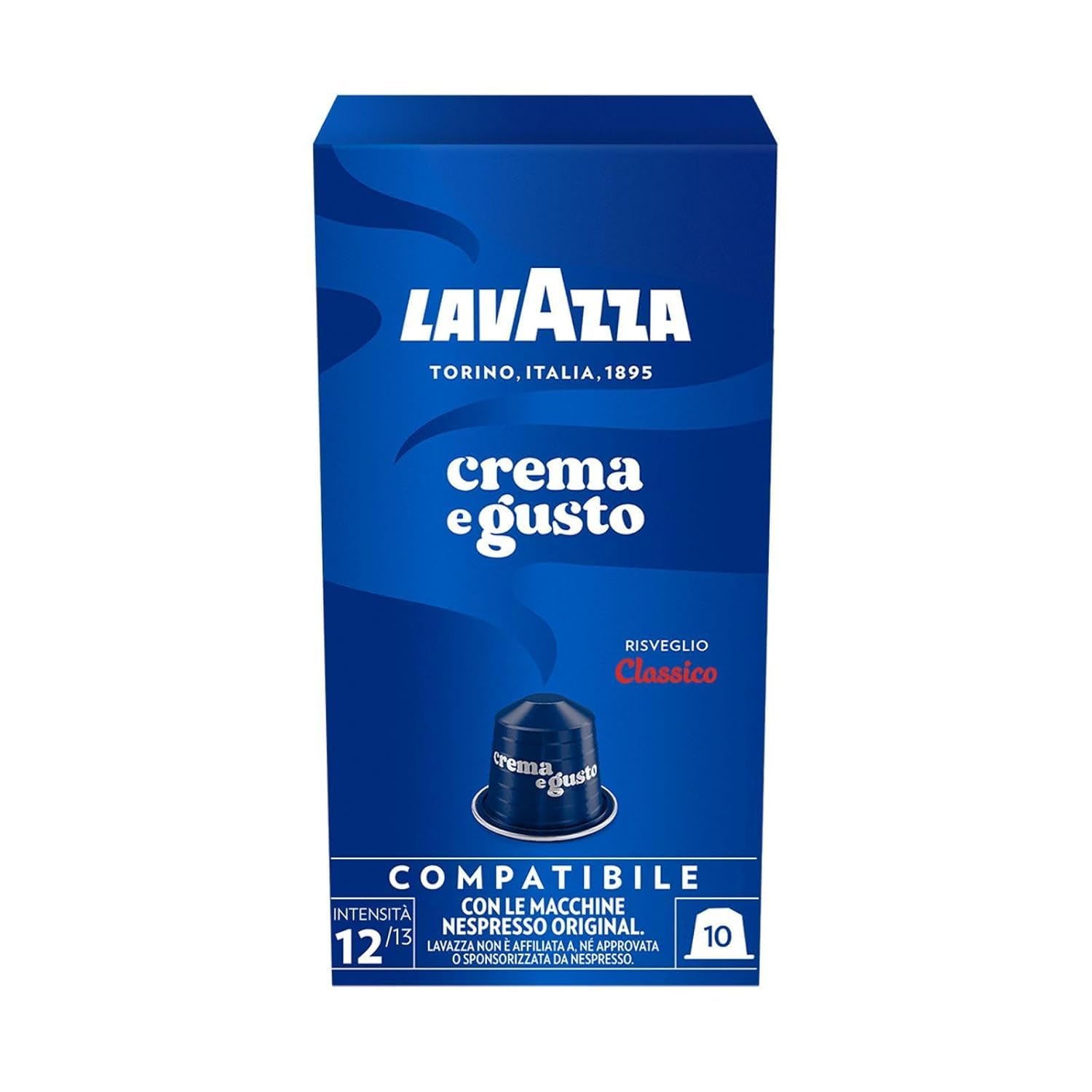 Lavazza Crema e Gusto – Arabica & Robusta, leicht geröstet, Aluminiumkapseln, Nespresso-kompatibel, CO2-neutral (10 Kapseln)