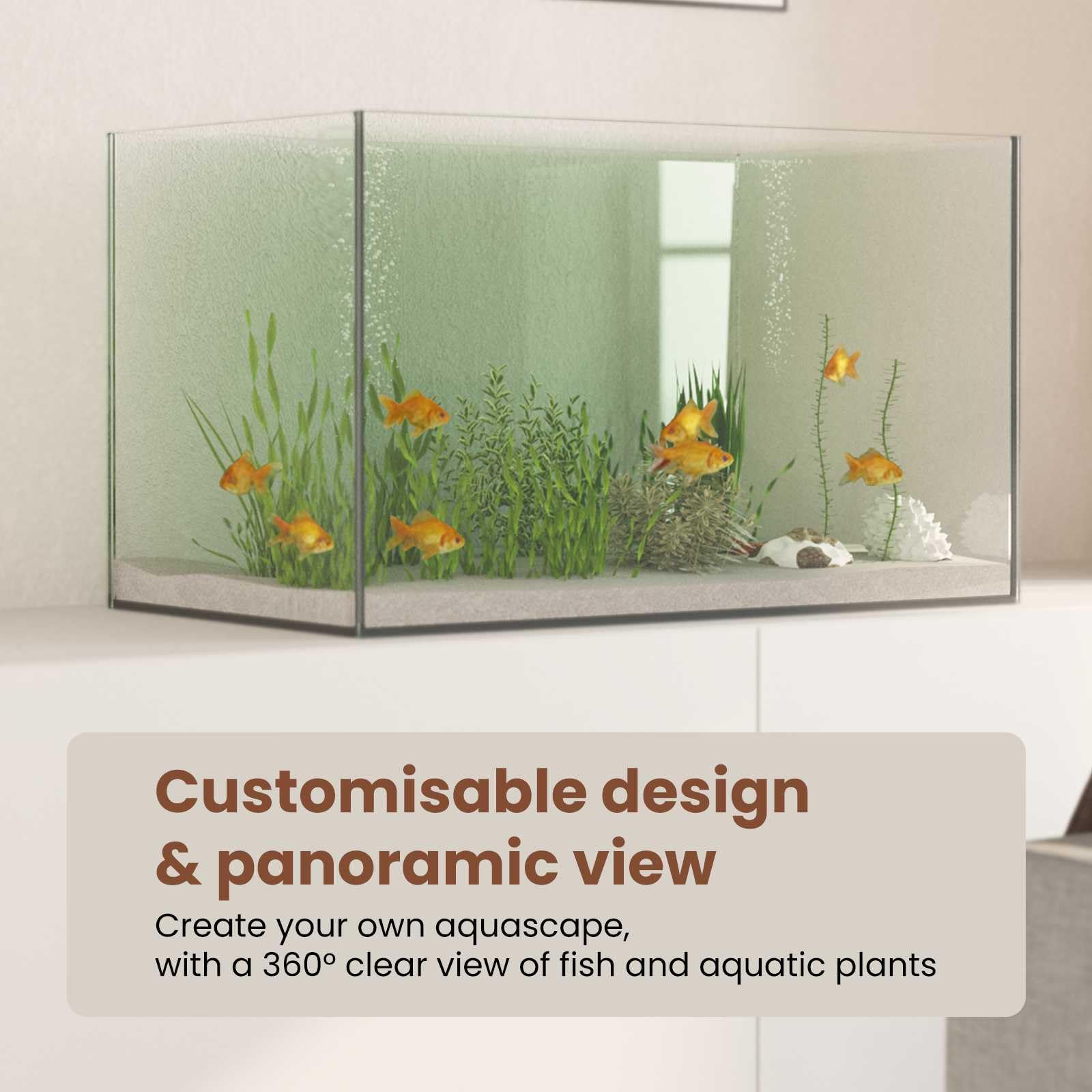 vidaXL Aquarium avec Stockage Transparent 50 x 30 x 30 cm Verre, Vitrine pour Aquarium, réservoir en Verre Moderne, Aquarium panoramique, intérieur extérieur, Espace Simple et sécurisé