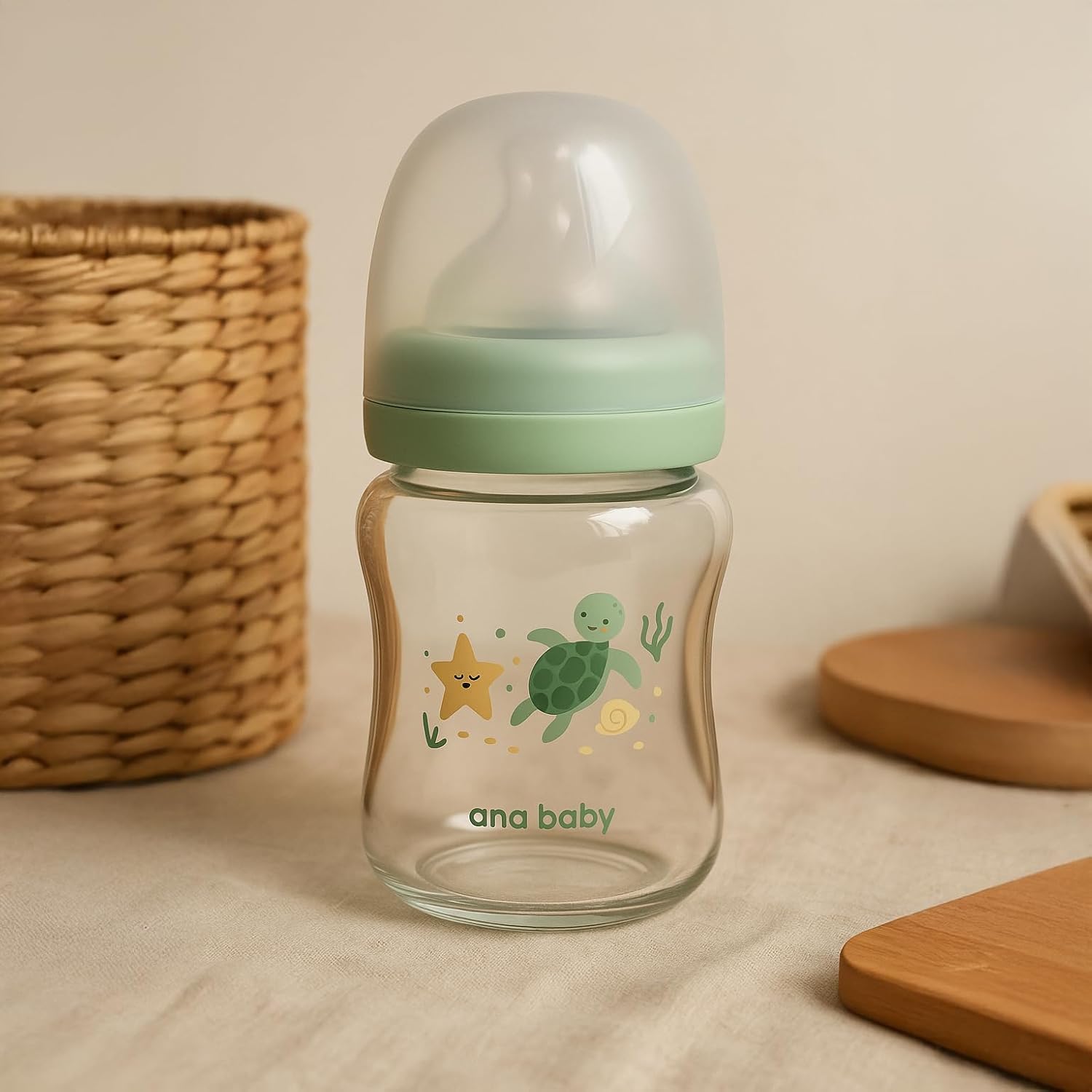 ana baby Pure Glass Bottle Set - 2 Pack, Multi, 2 count (Pack of 1) - Image 2