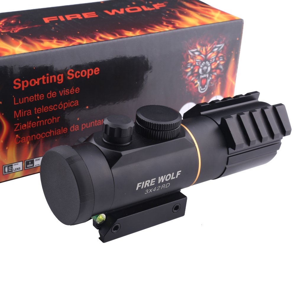 Fire Wolf Lunette de visée 3 x 42 pour fusil de chasse Picatinny - 11 20 mm