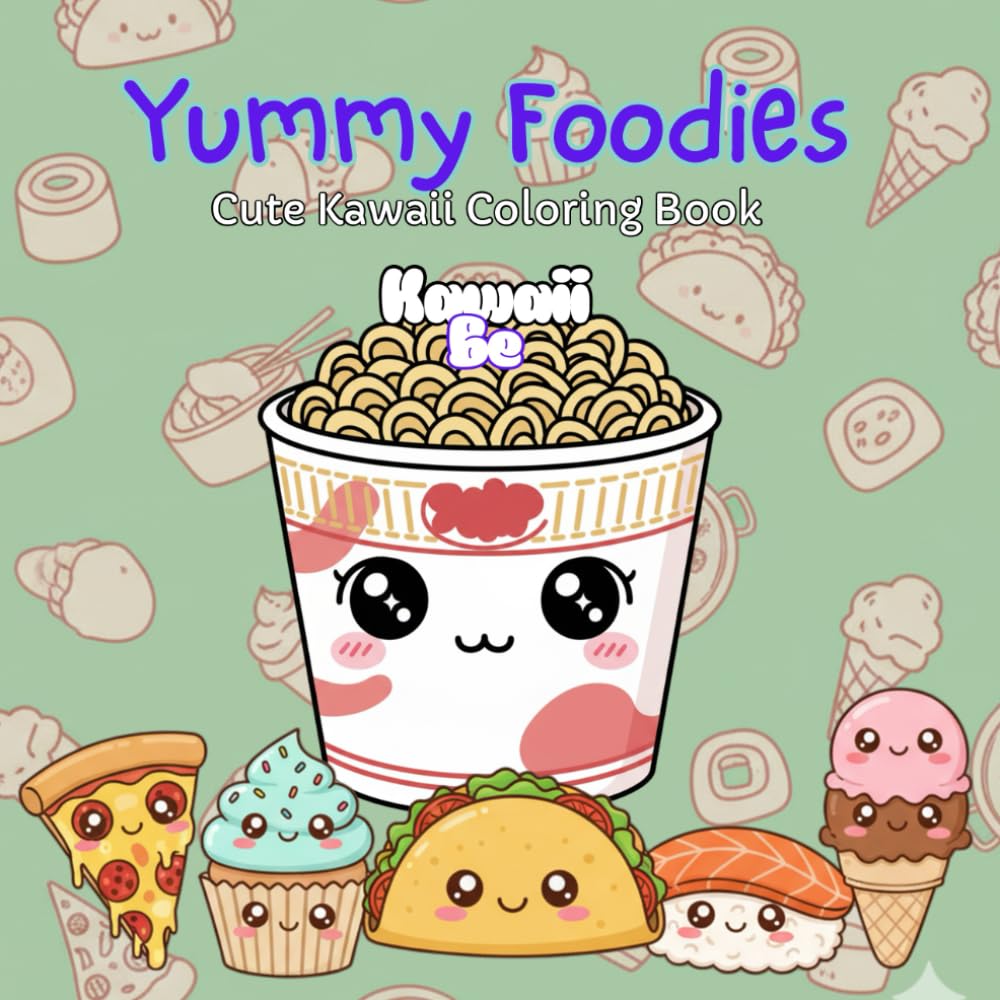 Kawaii Be: Yummy Foodies: Adorable Food-Themed Coloring Book for Kids and Toddlers