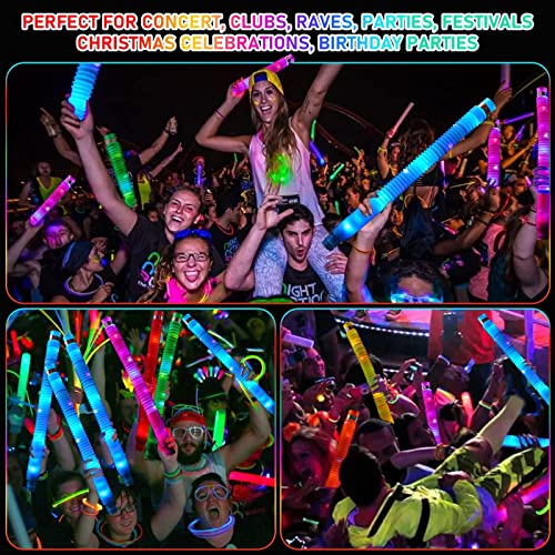 JSRHEEM Pop Tubes, Bastoncini fluorescenti in plastica, Giocattolo luminoso per feste, Regali per bambini, Ideale per feste di compleanno e come regalo di nozze (18)