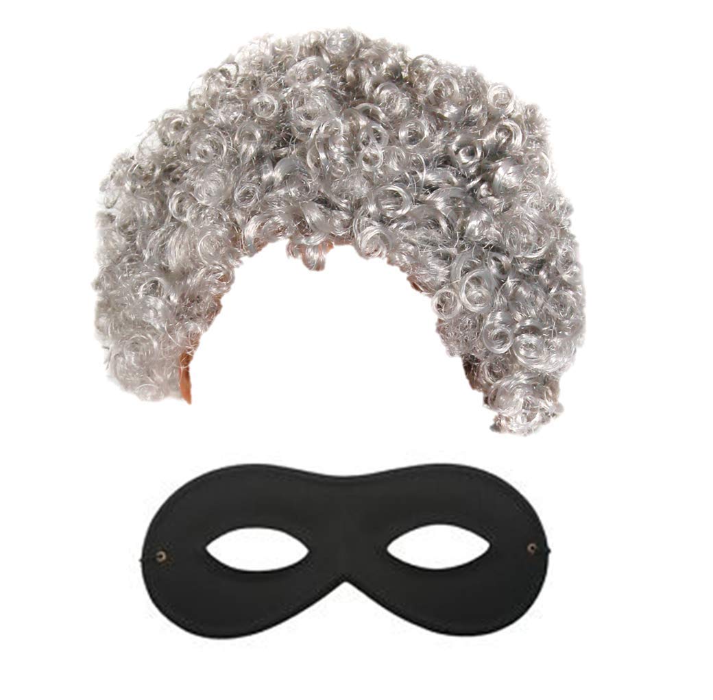 Stylex Gangster Granny Gangsta Wig Eye Mask World Book Day Week Fancy Dress Costume