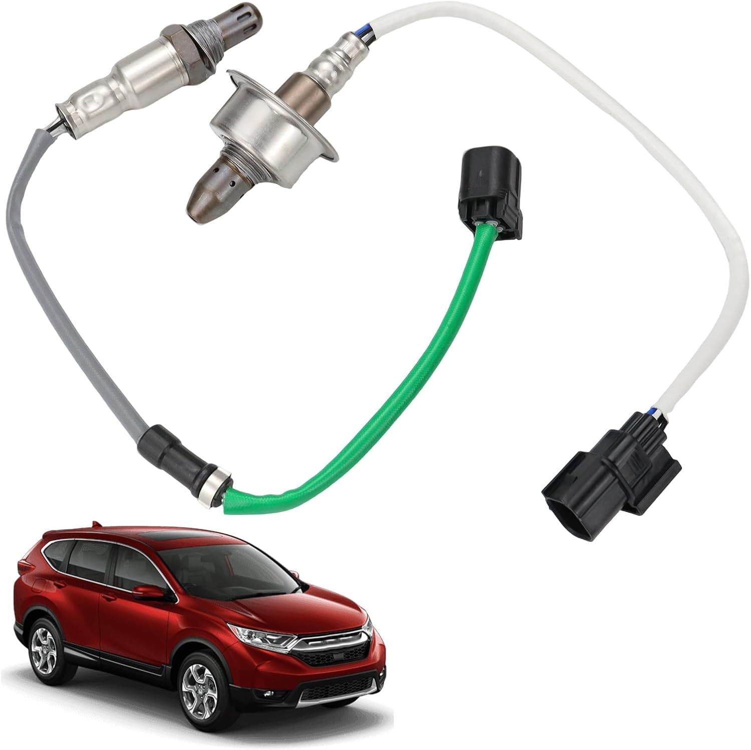 234-9131 & 234-4980 Upstream & Downstream O2 Oxygen Sensors Compatible with 2012-2019 Honda CR-V 2.4 L4 / 2013-2017 Honda Accord 2.4 L4 Replaces 36531-5A2-A01, 36532-5LA-A01