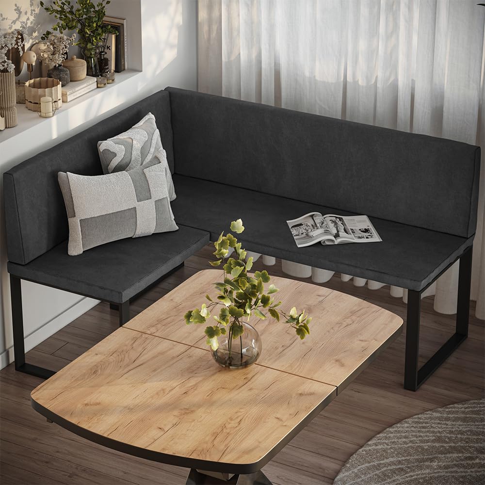 Vicco Banco de Comedor Ravon, Antracita, 120 x 150 cm, Apto como Banco de Comedor para cocinas y Zonas de Comedor
