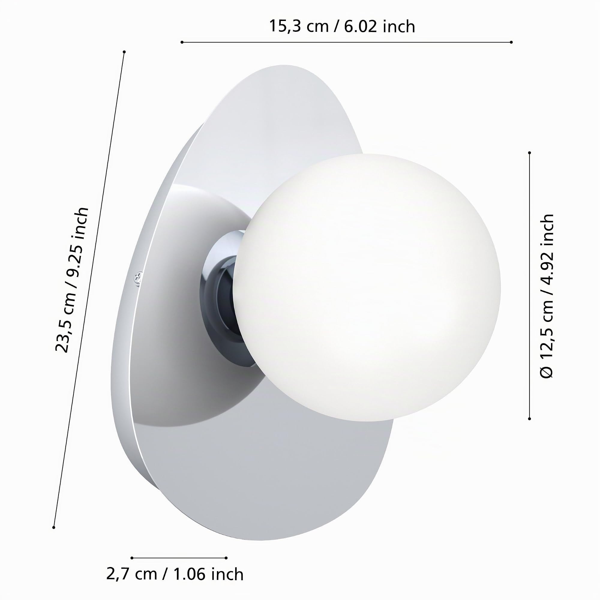 Eglo LED Applique murale Castrivido, lampe mur salle de bain, luminaire