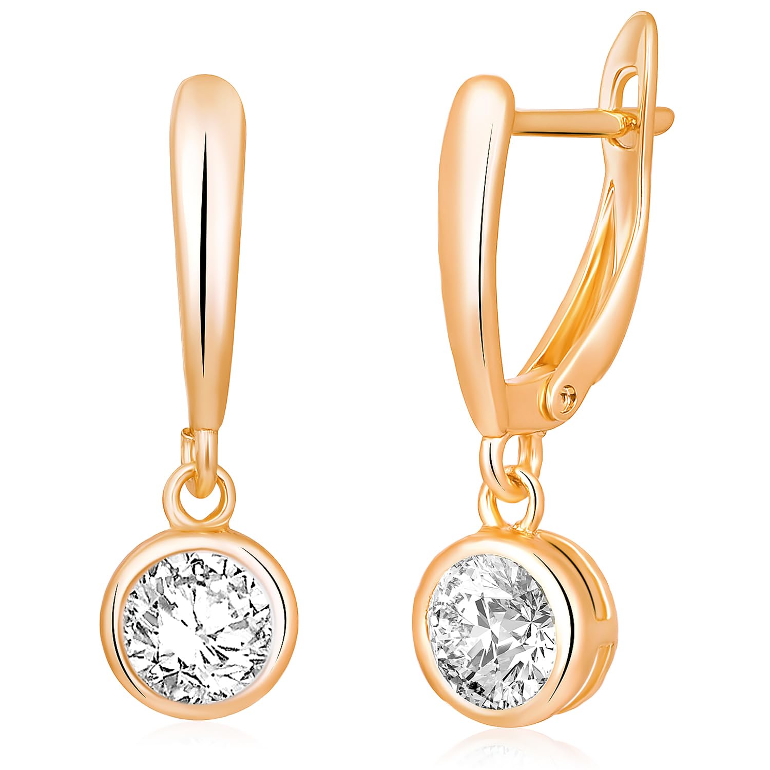 Peora Gold Plated Cubic Zirconia Studded Stylish Hoop Drop Earrings Fashion Contemporary Jewellery for Women & Girls (B0D7QF2M3L) Amazon Price History, Amazon Price Tracker