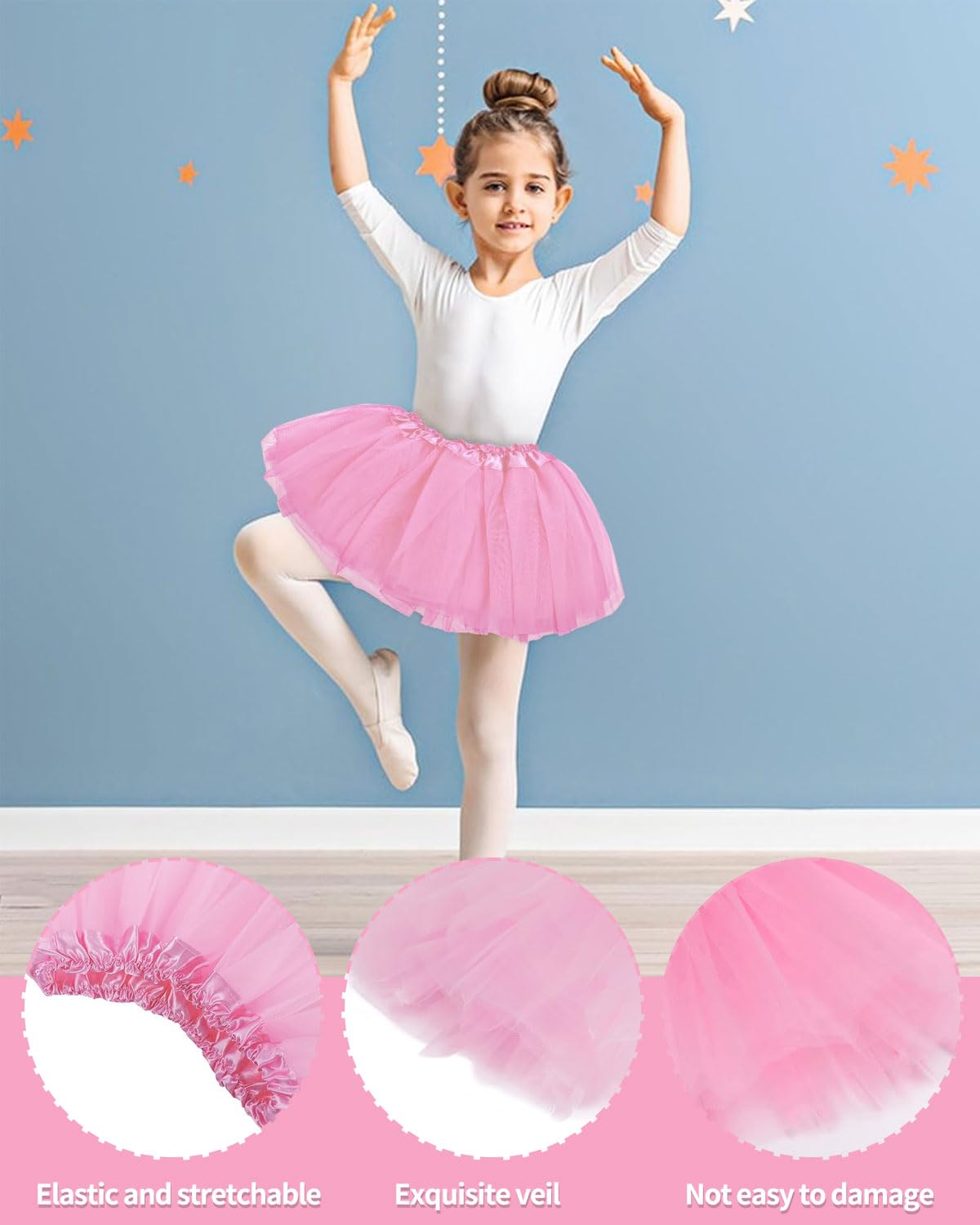 Gonna Tutù In Tulle Per Donna – Elastica, Doppio Strato, Per Danza, Feste E Cosplay, Lunghezza 40 Cm