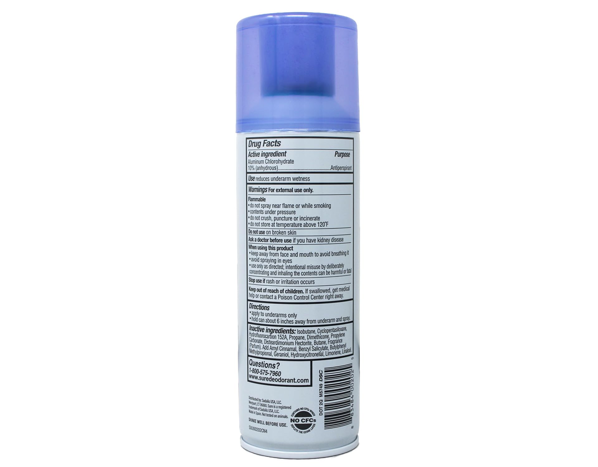 Sure Aerosol Antiperspirant and Deodorant for Men and Women, 6 oz