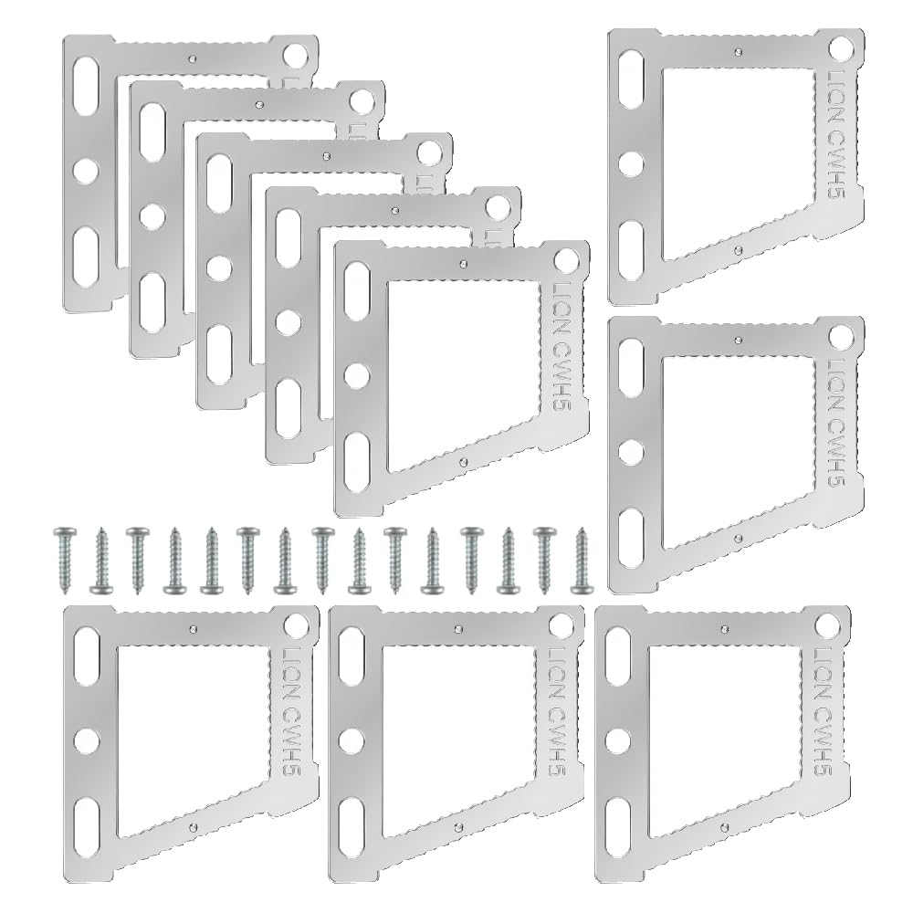 CWH5 Angled Micro Sawtooth Picture Hangers 46x50mm Zinc Plated Steel | Frame Hanging Hardware Kit for Photo Canvas Artwork Gallery Wood Frame Mounting | Pack of 10 with Screws