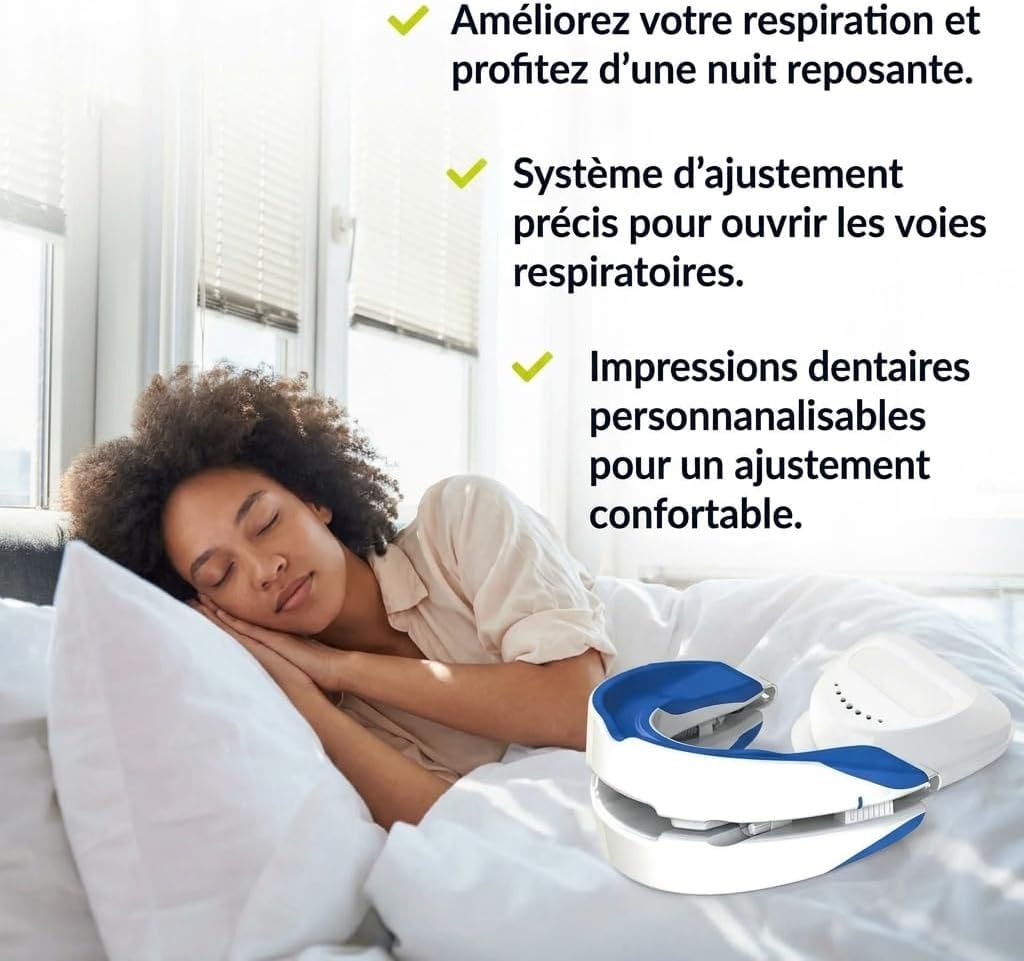 Silence dès la 1ère Nuit Dispositif anti-ronflement pour Hommes et Femmes dents améliore la respiration pendant,Compact et léger, il peut être transporté avec vous. protège-dents sportif, correcteur d