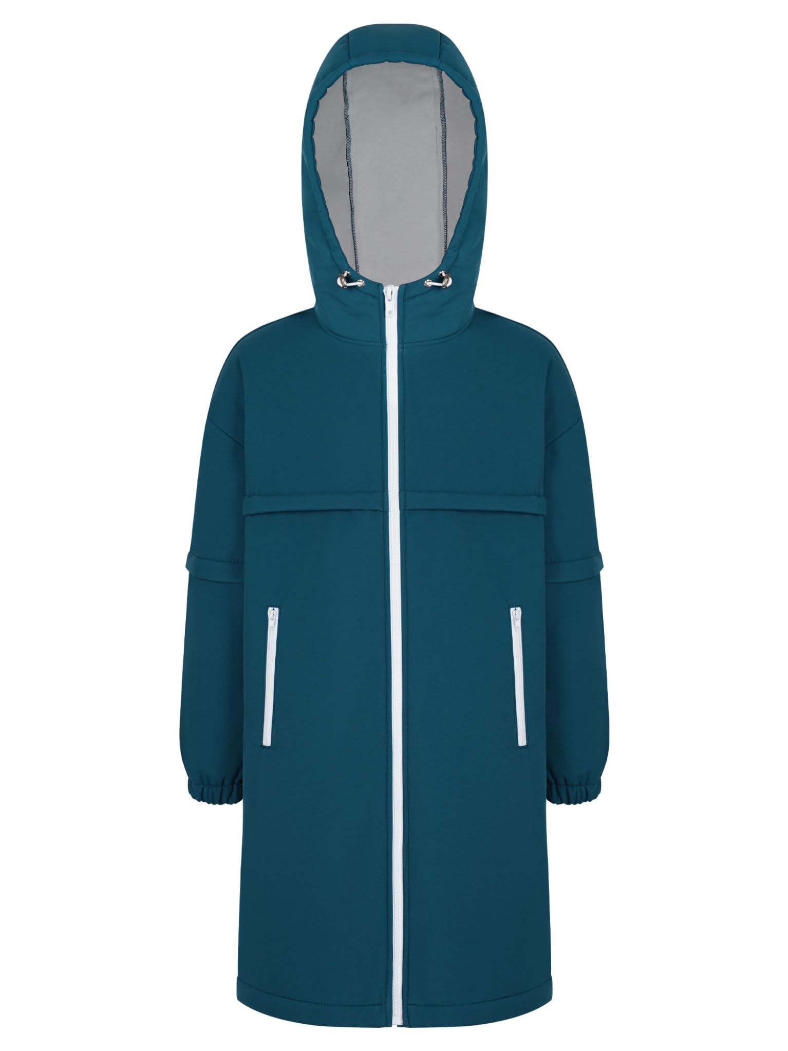 TTAO Mädchen Junge Badeponcho Flanell Bademantel Kapuze Poncho Mit Taschen Zip Cover Up Kinder Unisex Wickelmantel Langarm/Kurzarm Für Strand Schwimmen Surfen