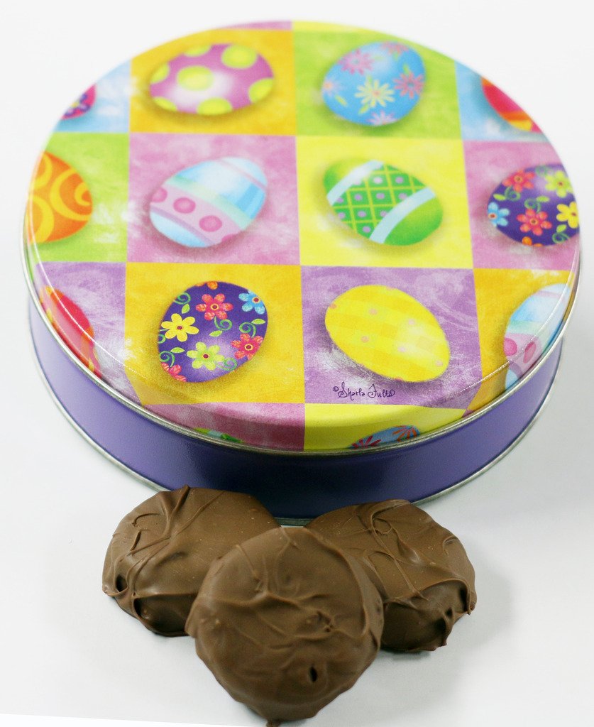 Scott's Cakes Milk Chocolate Covered Chocolate Creme Oreos in a Mini Bright Eggs Tin