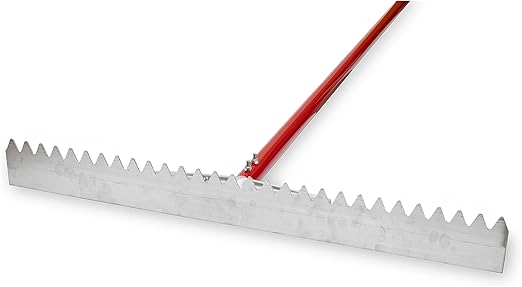 MARSHALLTOWN Magnesium Asphalt Lutes, Lute Rakes w/T-Connector, Sharp Blade, Aluminum Handle, 72 Inch Handle Length, 36 Inch Blade Size, Made In The USA, RED700029C