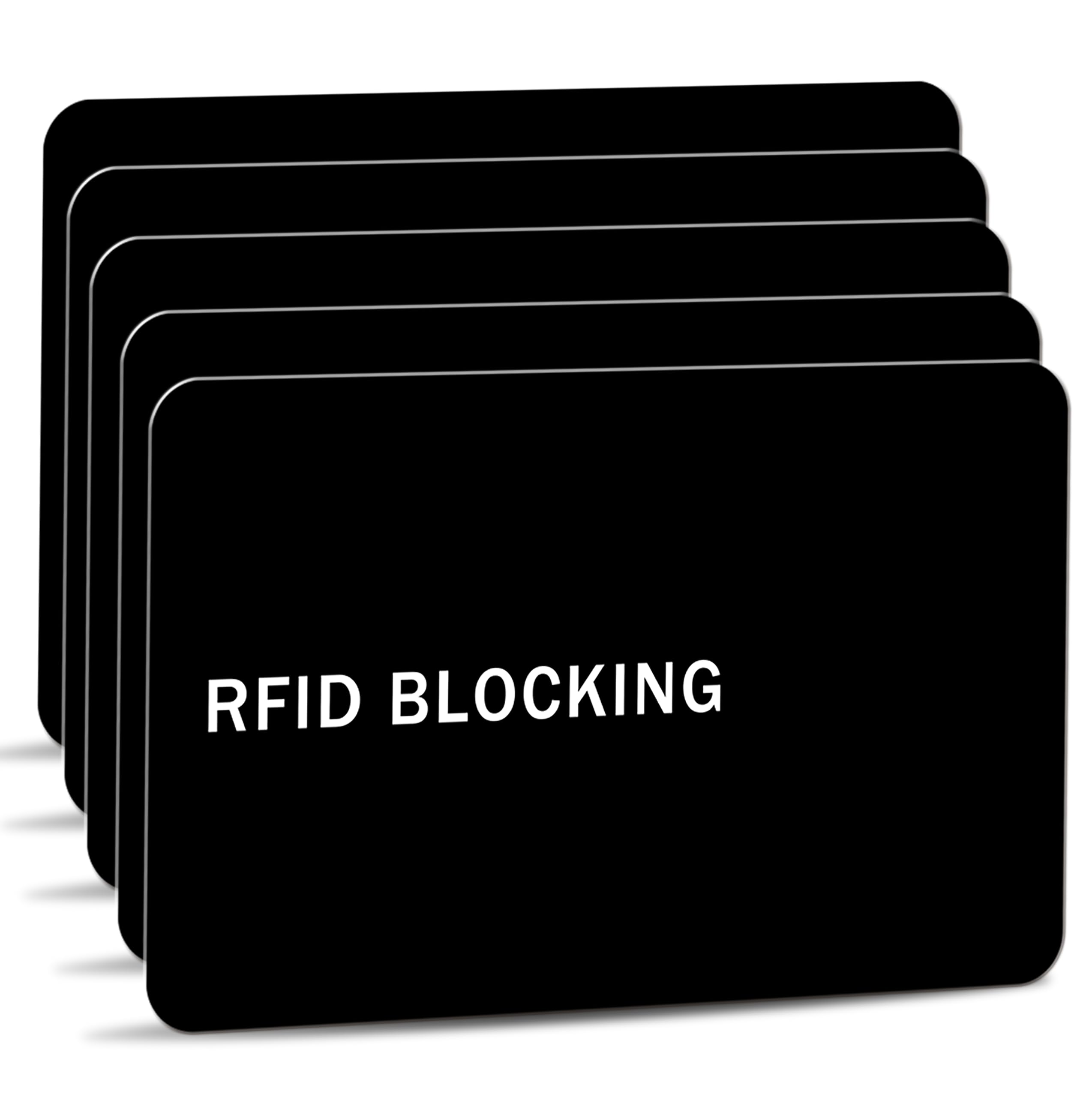 RFID Blocking Card - 5 Pack, Contactless NFC Credit Card ID Protection Safe Bank Card Passport Entire Wallet Purse Shield Protector Blocker Guard (Pack of 5)