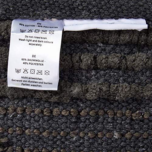 Heckett Lane Roberto Bath Mat, 60% Cotton, 40% Polyester, Dark Grey, 70 x 120 Cm, 1.0 Pieces - Image 4