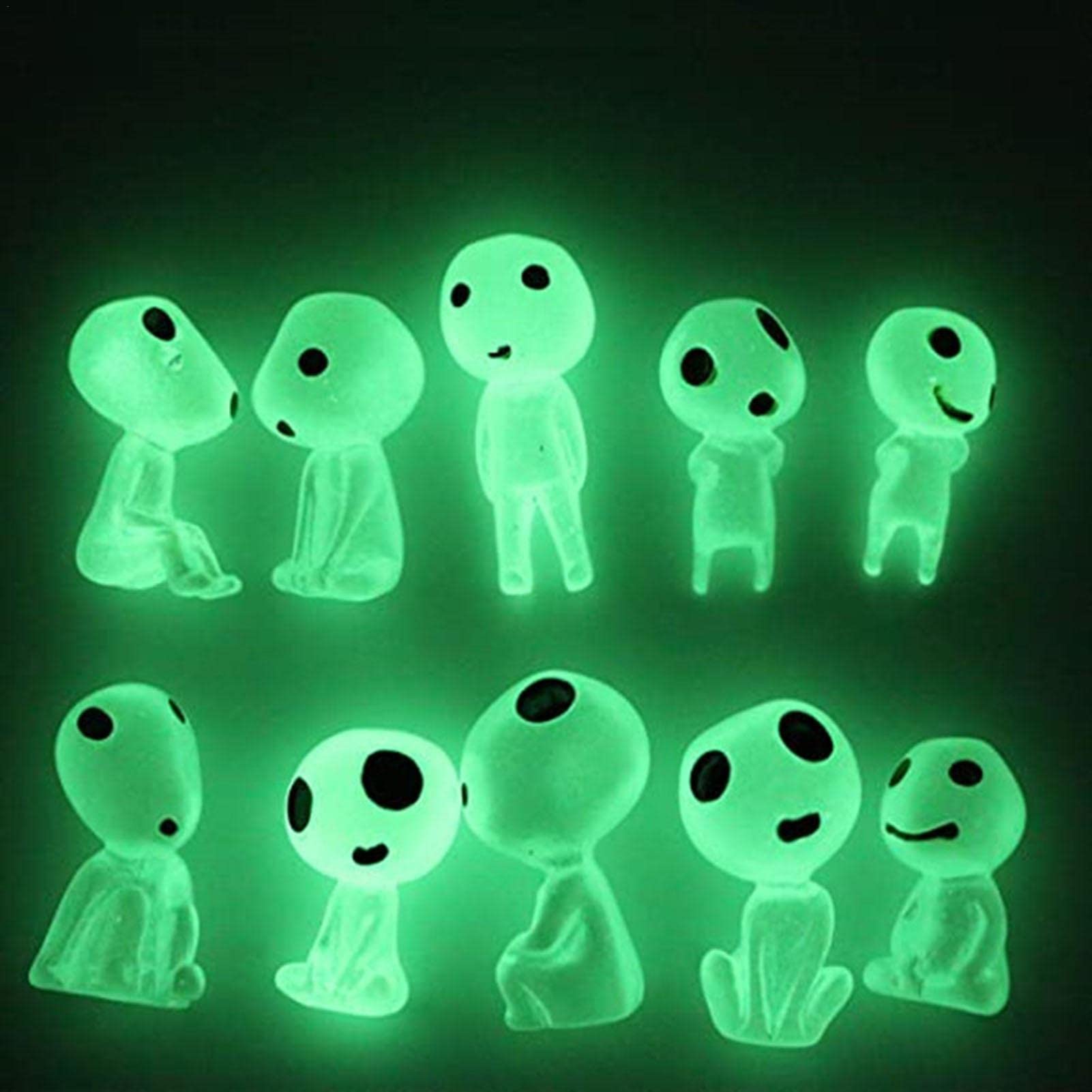 Tree Elf Figurine Resin Luminous Wood Elf Movie Character Cute Doll Collection Gift Set of 10 Princess Monokonak Luminous Tree Elf Doll Decoration Spirit Micro Landscape Garden Interior Miniature Mini
