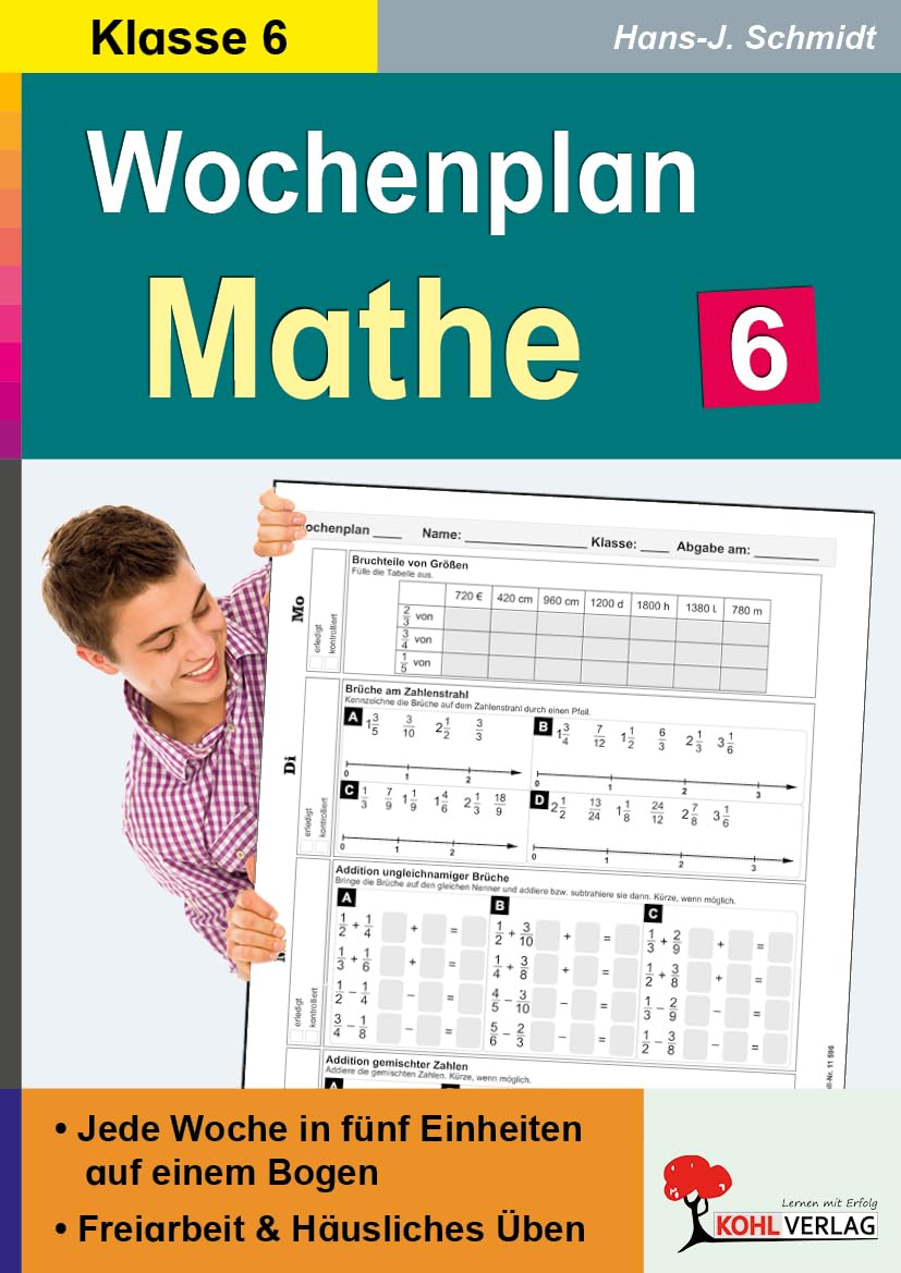 Wochenplan Mathe / Klasse 6: Jede Woche übersichtlich auf einem Bogen! (6. Schuljahr)