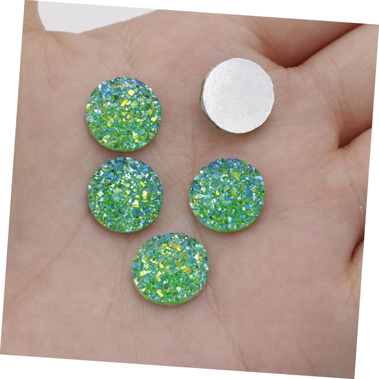 Gatuida 100pièces Résine Rond Strass Plat Brillant Fait Soi-même Bijoux Accessoires Crafting Couleur Aléatoire