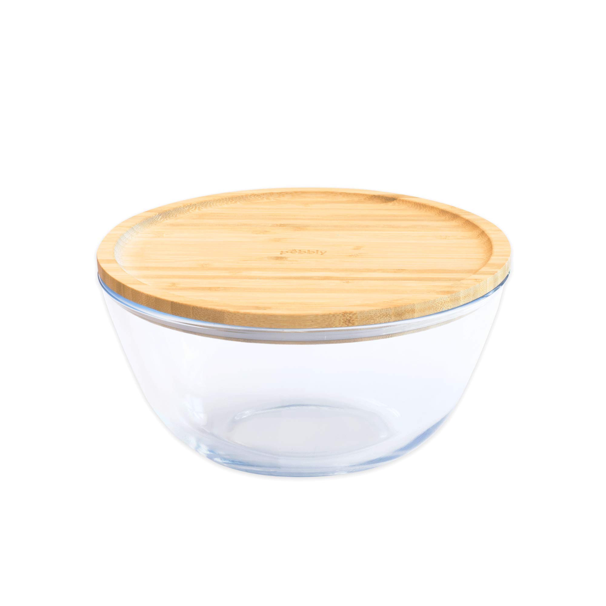 Pebbly - Glass Bowl with Bamboo Lid - 1.6L