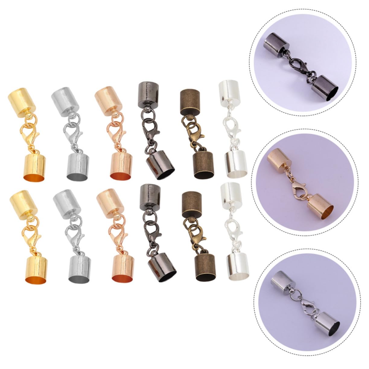 Gadpiparty 5 Ensembles Fermoirs À Pince Homard Pour Diy Accessoires Pour Bracelets Colliers Argenté Kit Fait Main 60 Pièces * 5