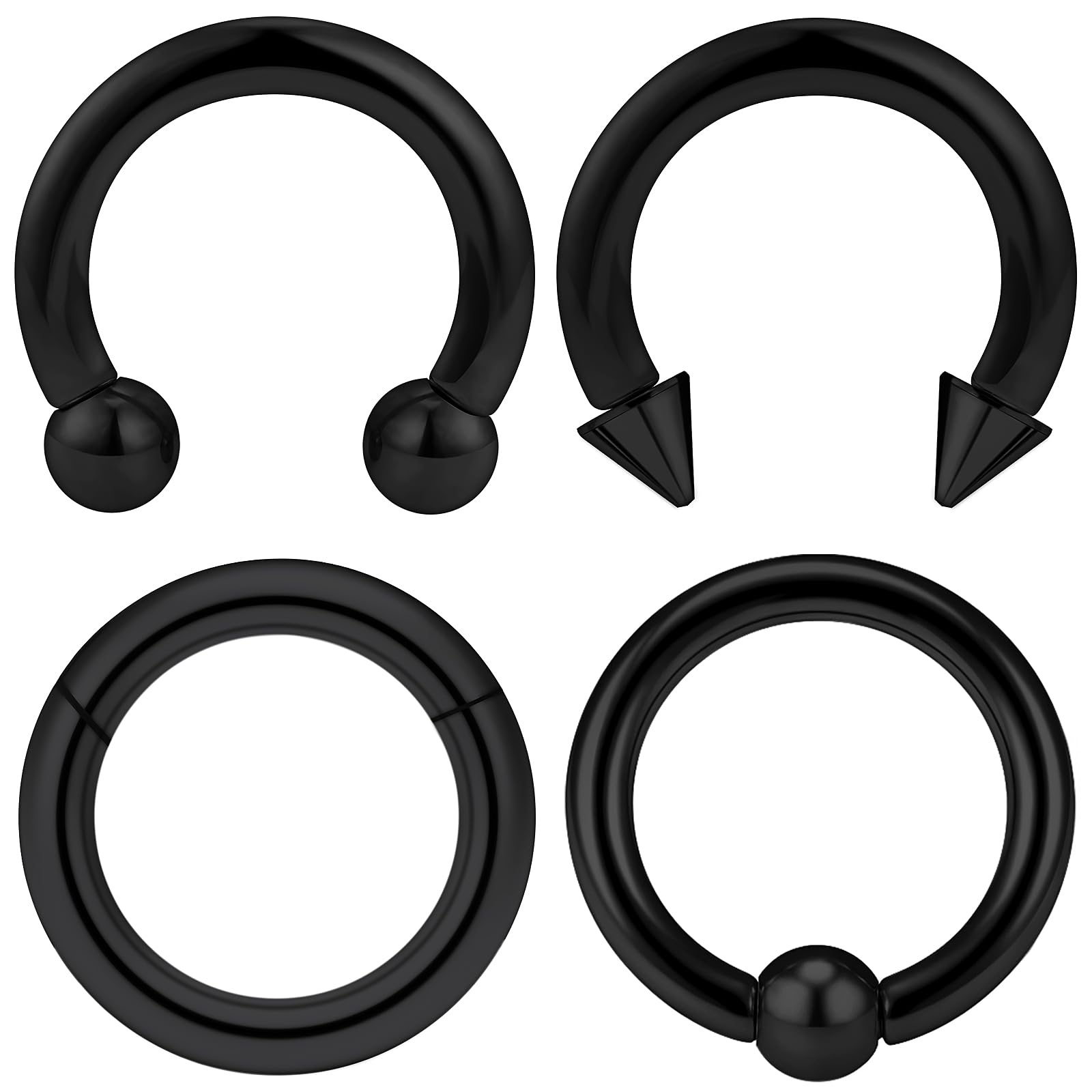 Uqnwbdq6G 8G Large Septum Ring Piercing PA Ring Hypoallergenic 316L Surgical Steel Septum Nose Rings Gauges Earrings Hoops CBR Body Piercing Jewelry for Women Men Inner Diamond 12mm 14mm 16mm