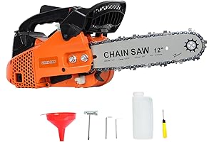 25.4CC Powerful 12-Inch Gas Chain Saw for Effortless Woodcutting