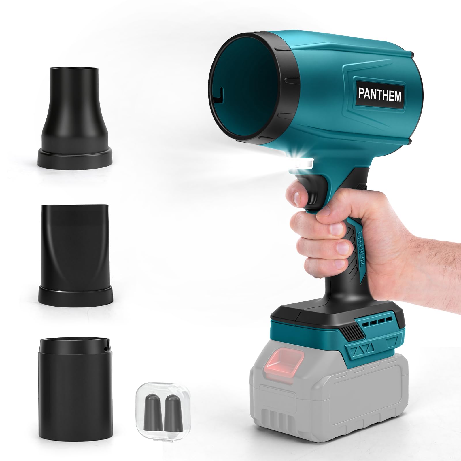 Mini Leaf Blower for Makita 18V (No Battery), 60m/s and 900g, Powerful Airflow, 88000rpm, Brushless Motor, 3 Nozzles, Easy to Carry for Leaves, Dust, Snow, Car (Blue)