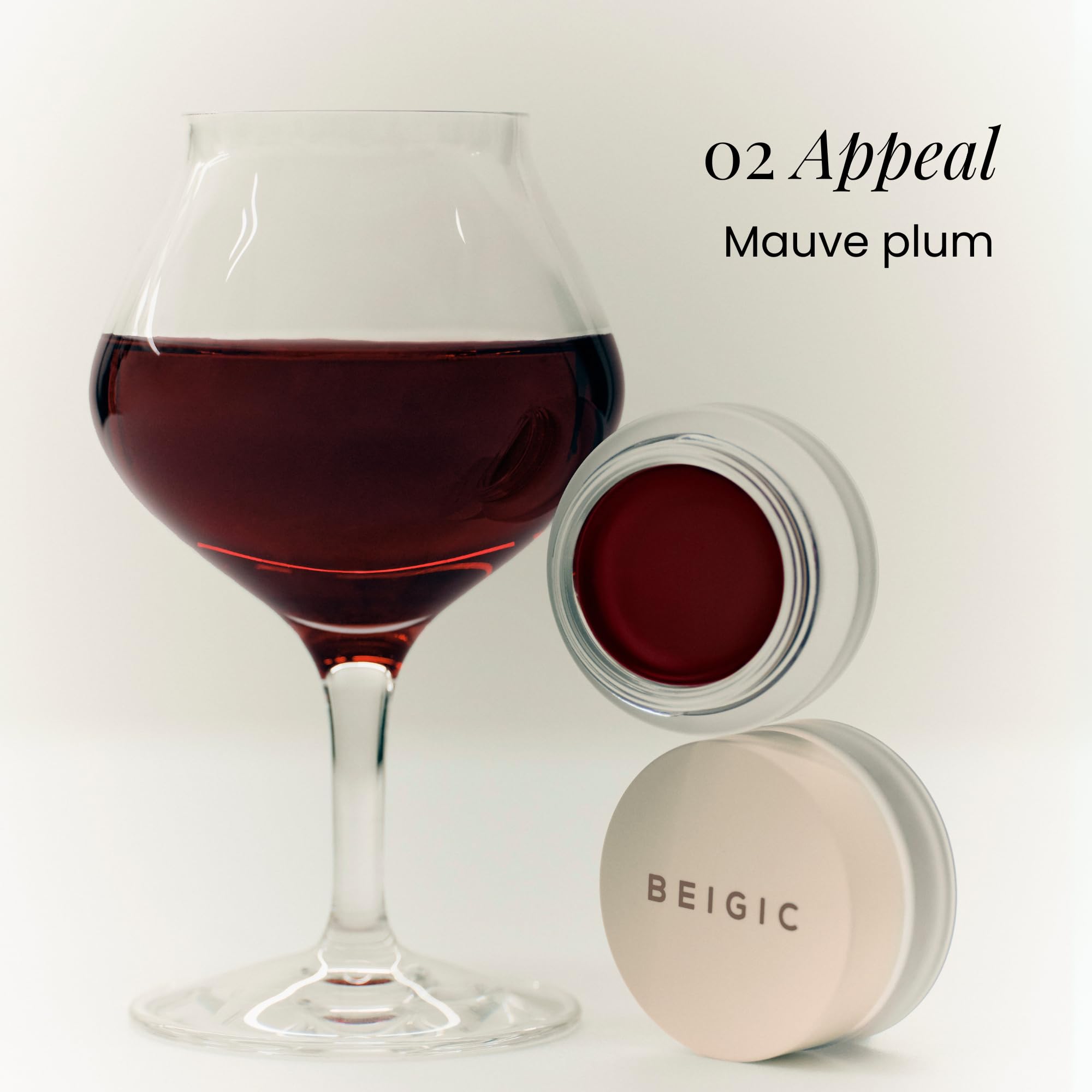 BEIGIC Flush Lip & Cheek Balm 02 Appeal - Vegan Buildable, Multiuse, Travel Sized Blush & Lip Color (0.14 fl.oz) - Mauve Plum