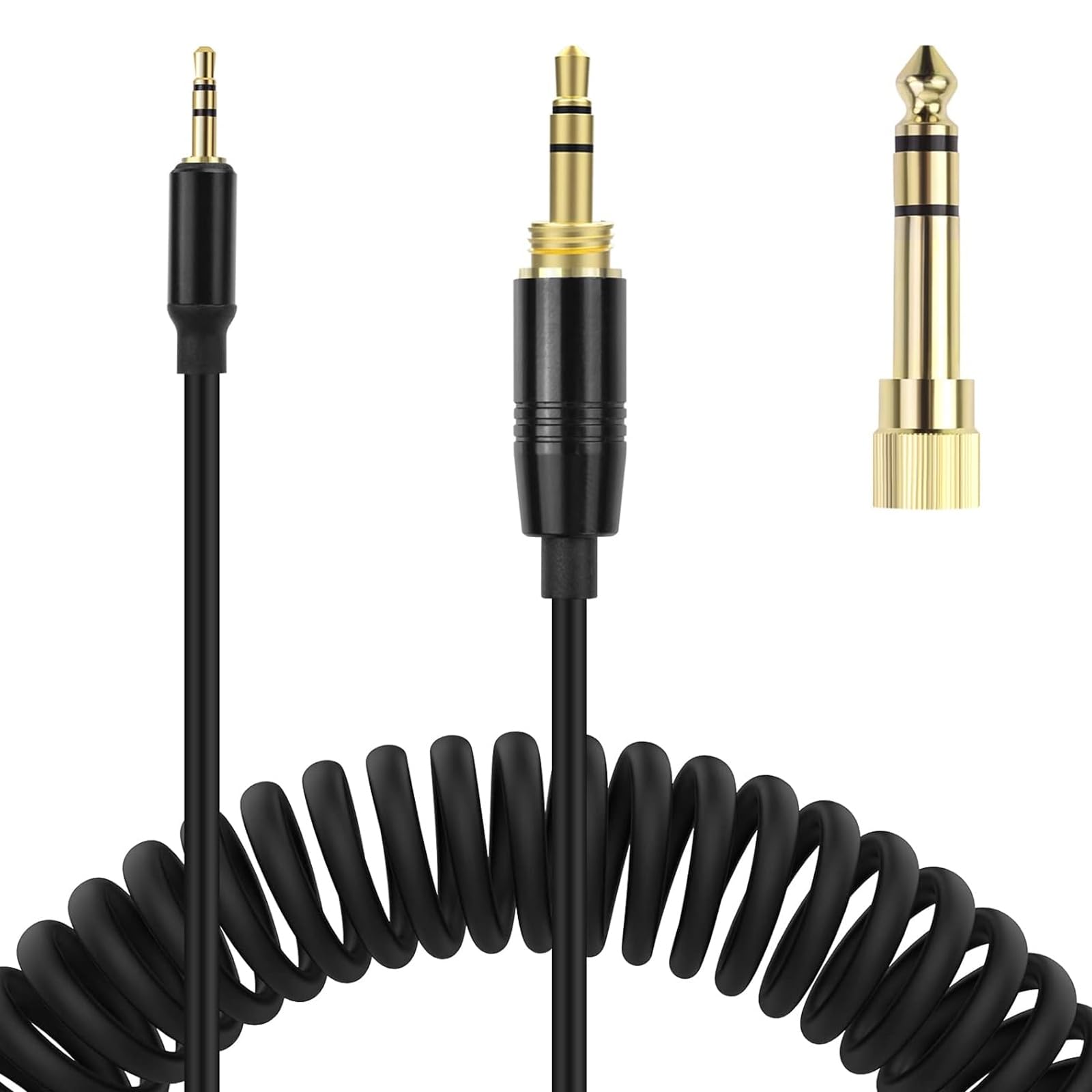 Kabel QC45, zamiennik zwijanego kabla audio kompatybilny z Bose QuietComfort QC 45, QC35 II, QC 35, QC 25, OE2 OE2i Soundlink SoundTrue słuchawki z adapterem 6,35 mm, 2,5 mm do 3,5 mm