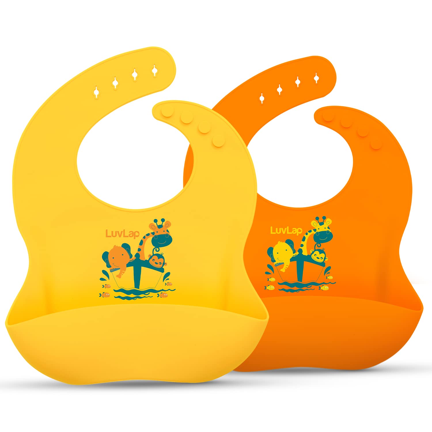 LuvLap Silicone Baby Bibs for Feeding & Weaning Babies & Toddlers