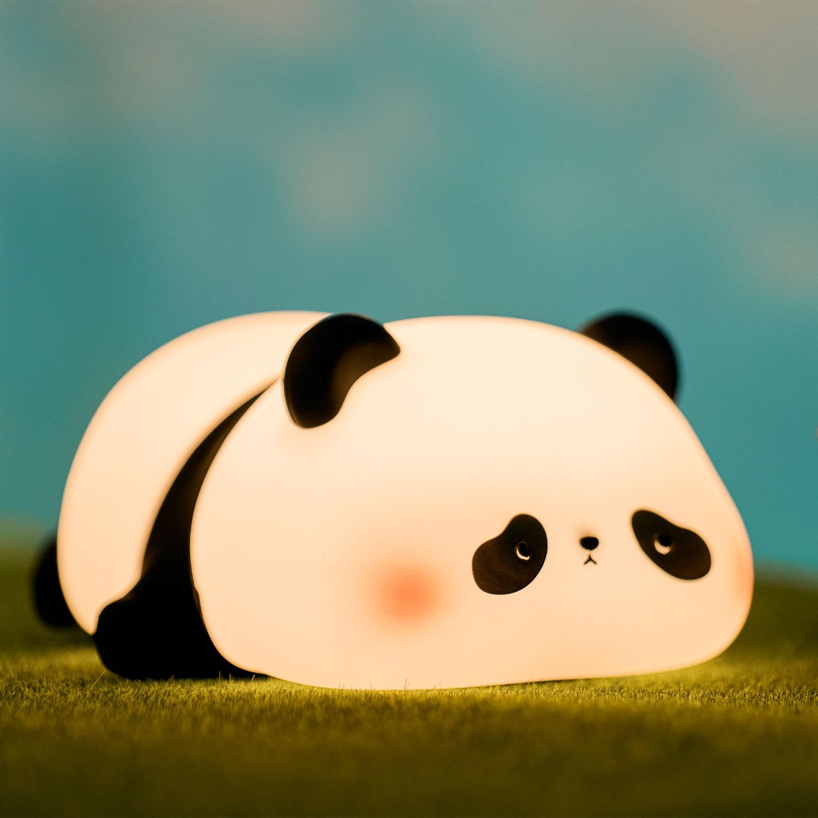Süßes Panda-Nachtlicht, Squishy Panda Neuheit Tierlampe, 3 Stufen dimmbar Kinderzimmer Nachtlicht mit Timer, Lebensmittelqualität Silikon Touch Nachtlicht Spaß Geschenke für Kinder Jungen