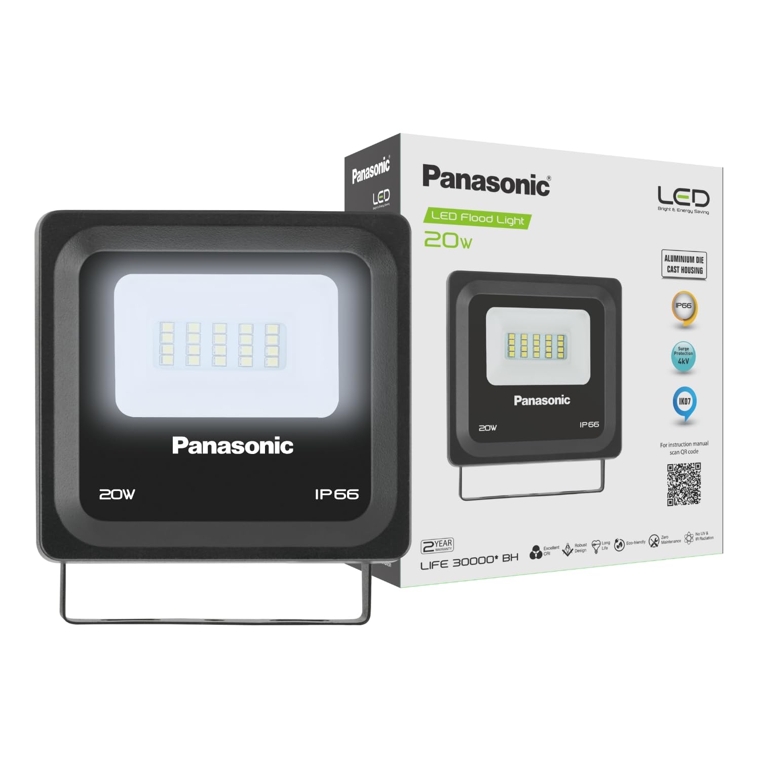 Panasonic Plastic 20 Watt Outdoor Waterproof Flood Light, Fire