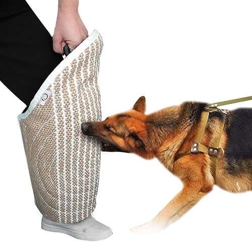 PET ARTIST Manga profesional de yute para entrenamiento de perros con asa para entrenamiento, trabajo, cachorro, manga de entrenamiento de piernas,