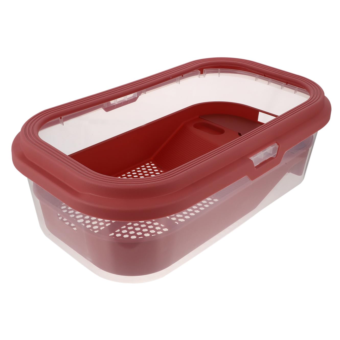 VICASKY Acquario per Tartarughe Domestiche Grande con Piano di Riposo Rosa Chiaro 43,7x26 Cm in Plastica, Vasca con Rampa Antiscivolo per Rettili e Anfibi, Habitat Multifunzionale
