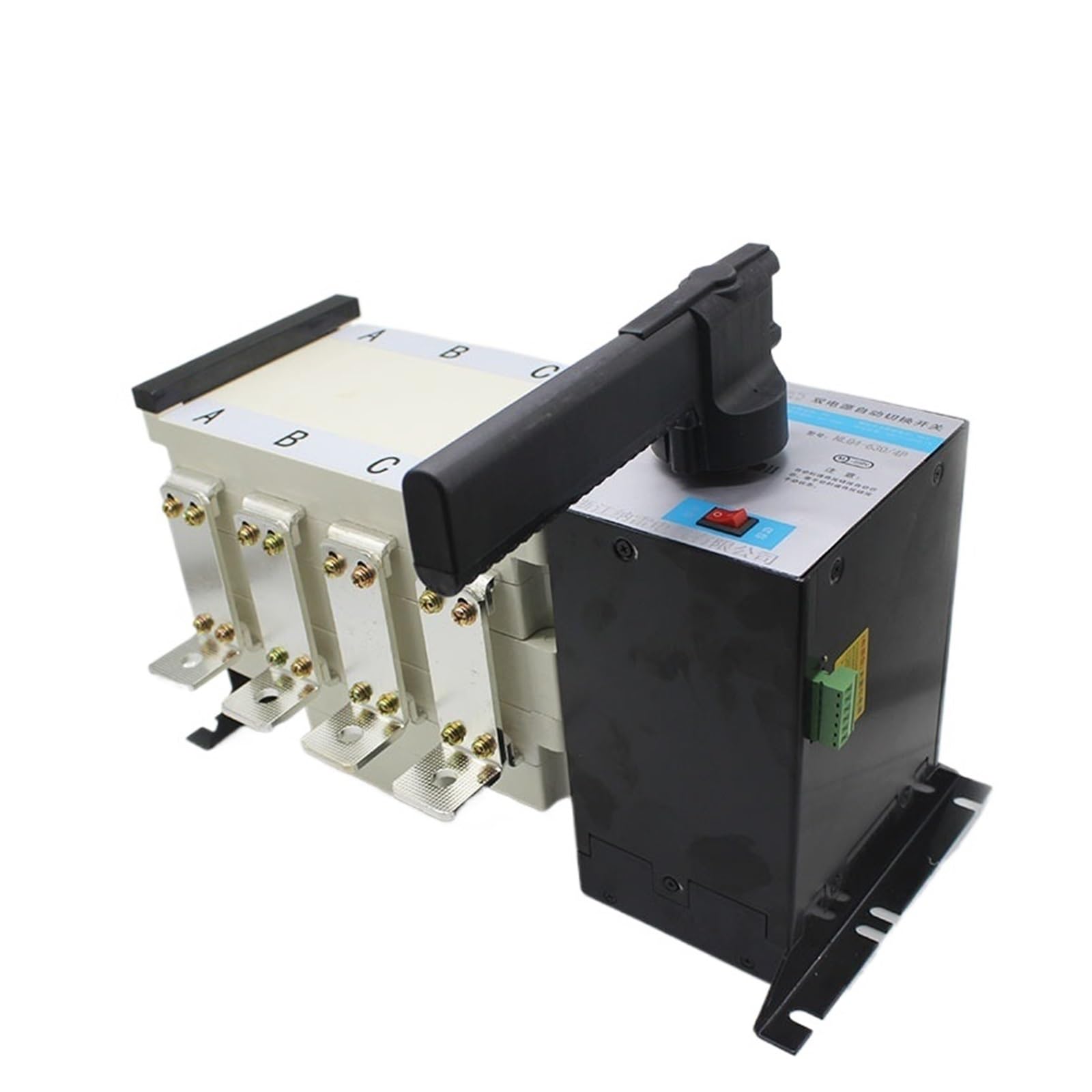 Automatischer Umschalter mit doppelter Leistung Zwei Eingänge und ein Ausgang NLQ4-630/4 Dual-Power-Automatik-Transferschalter PC-Isolationstyp 630A 4P-Transferschalter(2 input 1 output 3P630A basic t
