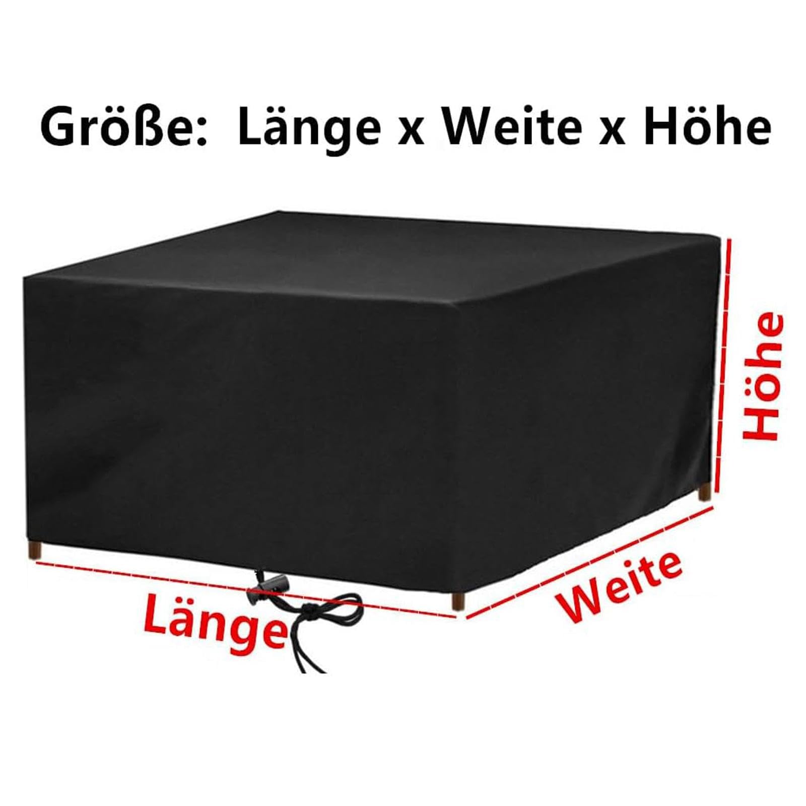 Housse Mobilier de Jardin 250x250x90cm/LxWxH Protection Bache Table de Jardin 600D Oxford Tissu Imperméable, Anti-UV Housse Extra Large pour Ensemble De Terrasse Extérieure