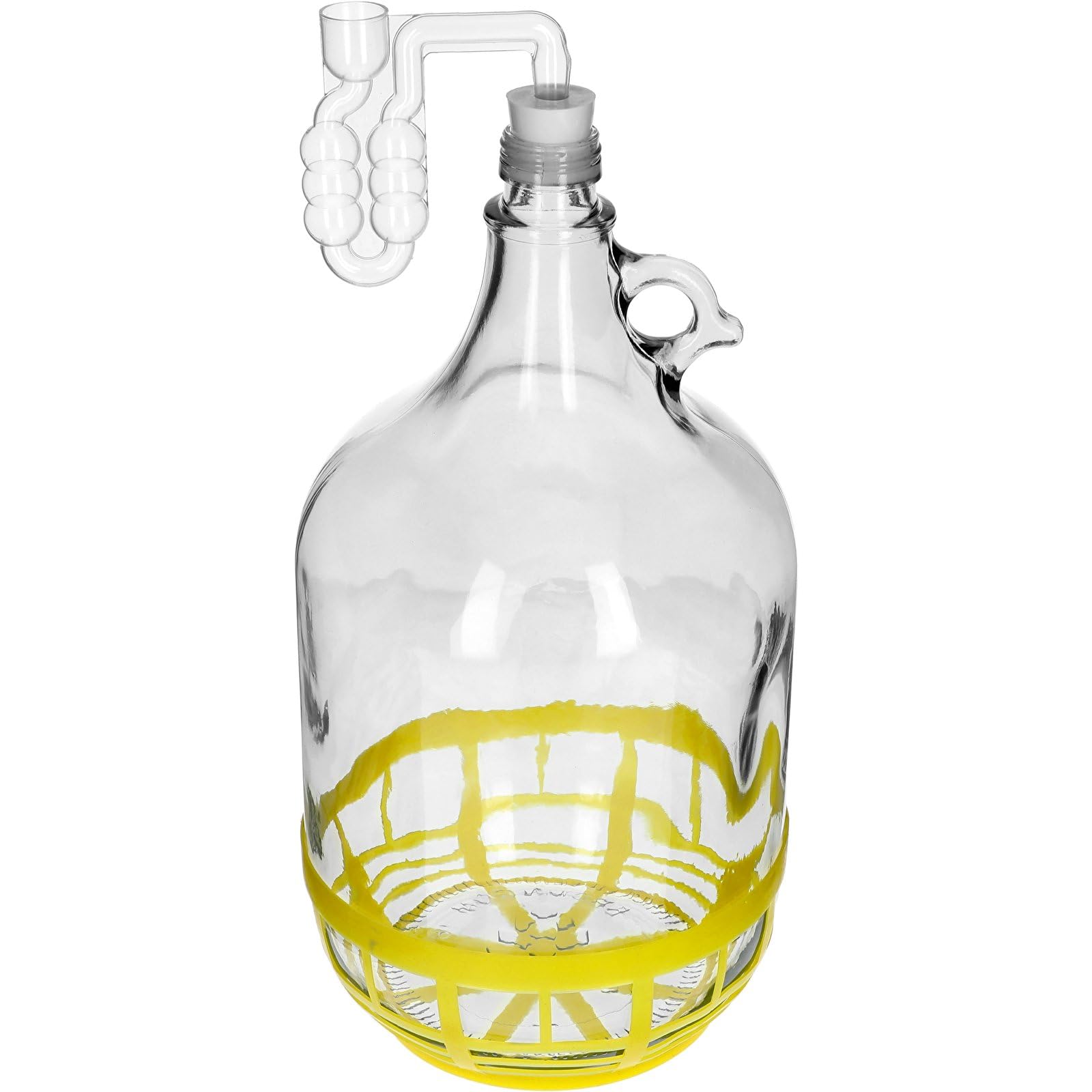 lilawelt24 6X 5L Flasche + Gummistopfen + Gärröhrchen Gärballon Set Weinballon Gärbehälter/brauen Wein Machen