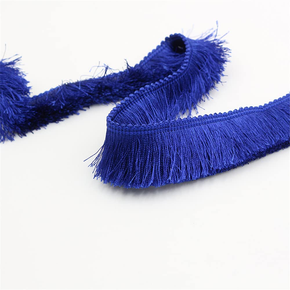 15 Meters 2.8cm Fringe Tassel Trim Fringe Trim Macrame Tassel Ribbon Cotton Tassel Lace Edging Trim Ribbon Lace Trim Fabric for Clothes Curtain Blanket Hammock Umbrella Decor Sewing (Royal Blue) — image 1