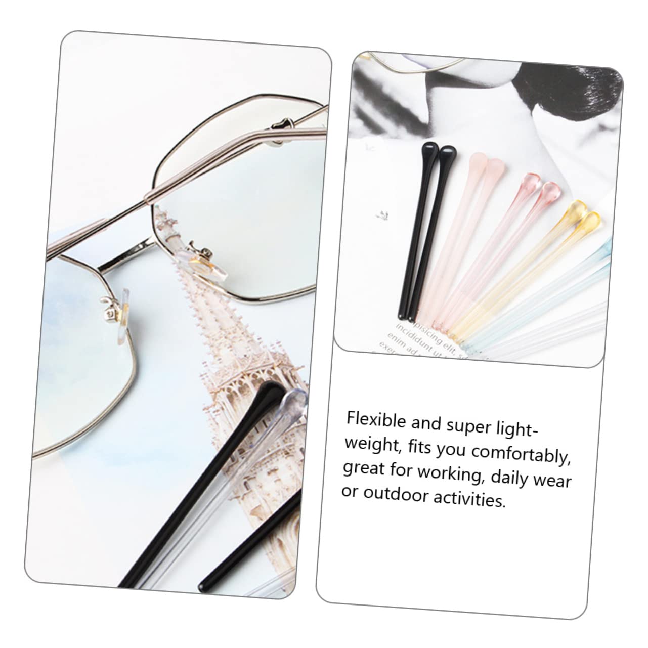 Healeved Lot de 2 Paires de Coussinets Doreille pour Lunettes - Design pour Lunettes 10 Pièces