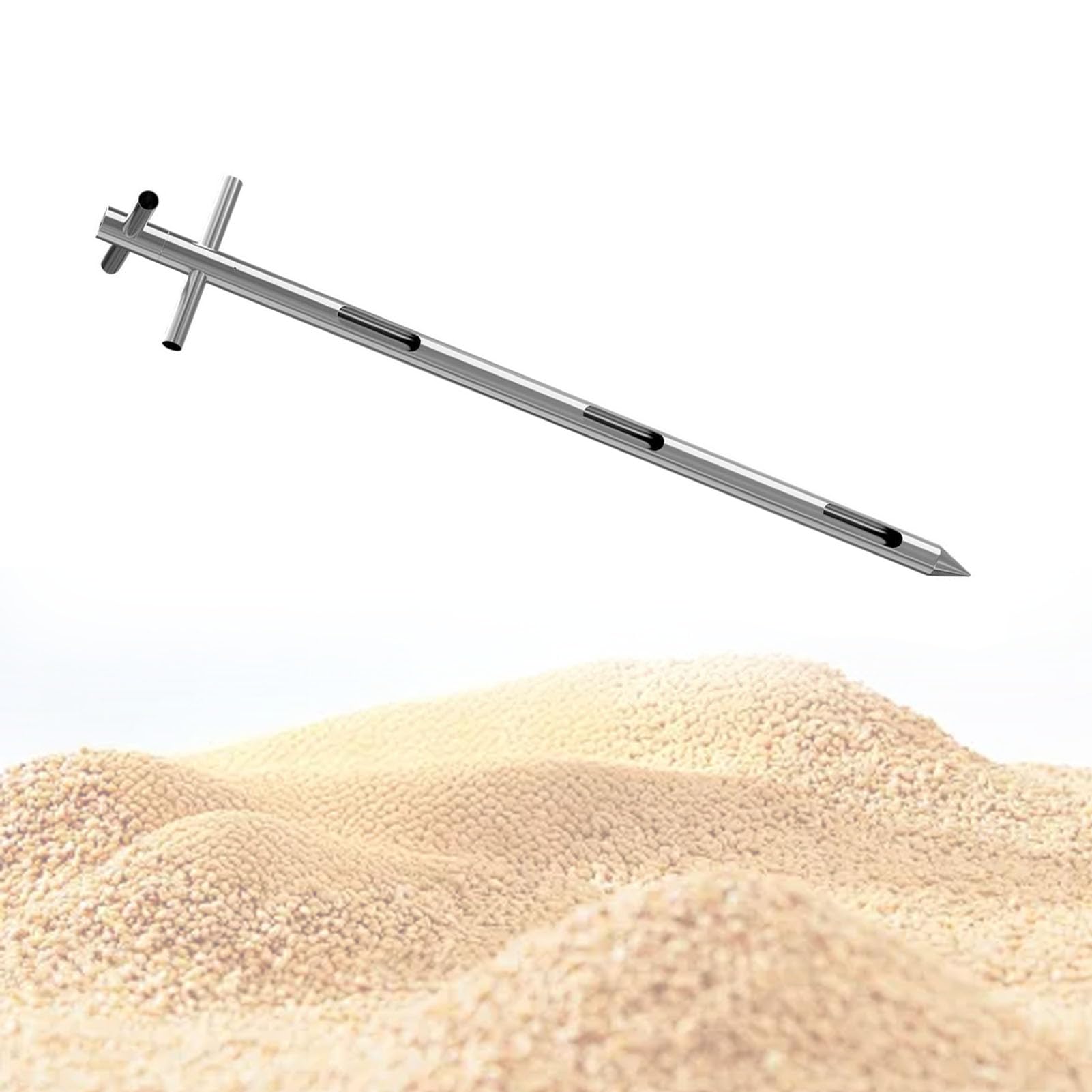 Polvo De Muestreo Acero Inoxidable,Sonda De Acero Inoxidable De Precisión | Herramienta De Muestreo Giratorio De Doble Tubo para Muestreo Industrial De Frijoles Y Polvos