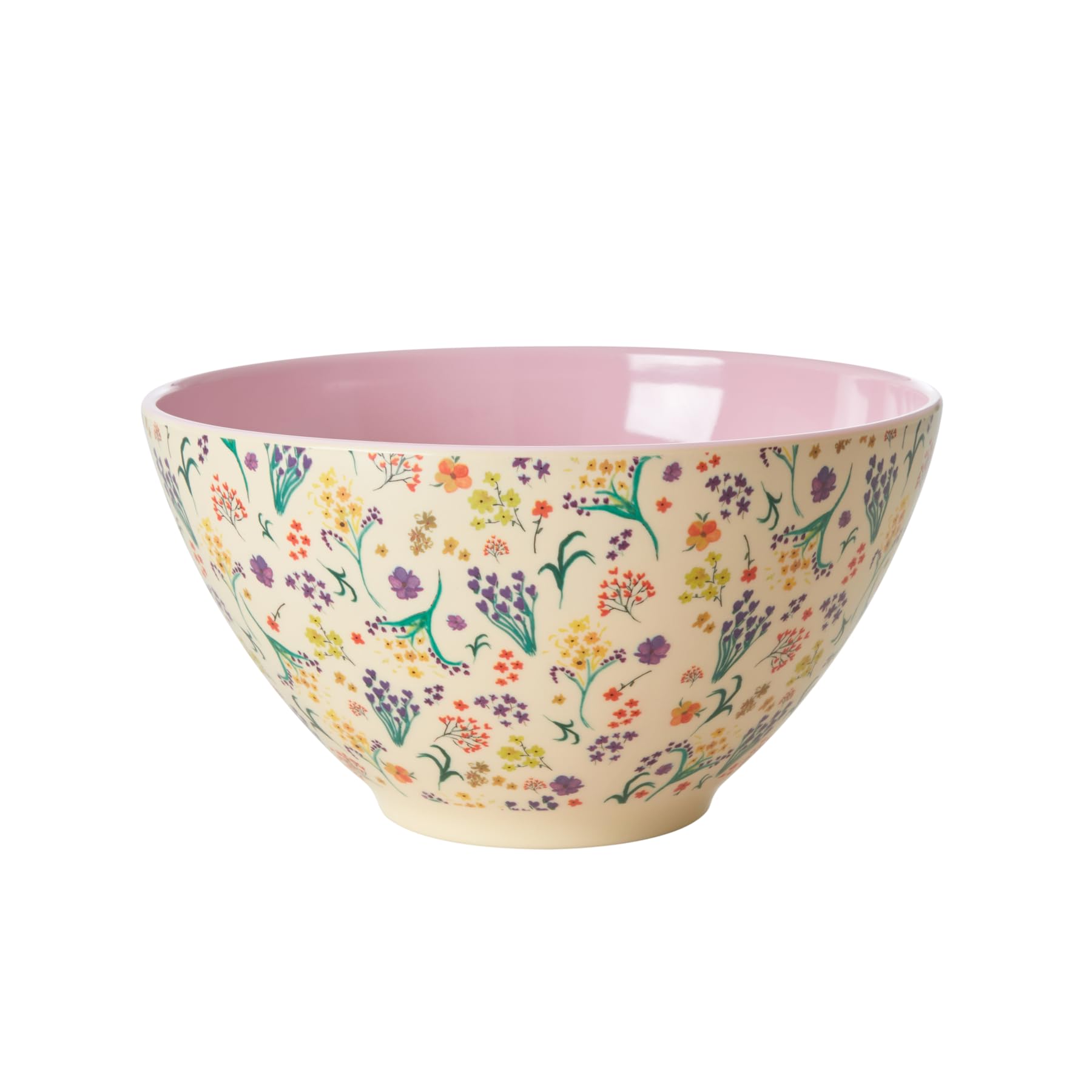 ReWu Rice Salatschüssel Schale Wild Flowers Motiv Melamin Kindergeschirr Kinder Camping BBQ Picknick Bruchsicher BPA-frei Wiederverwendbar 2500ml