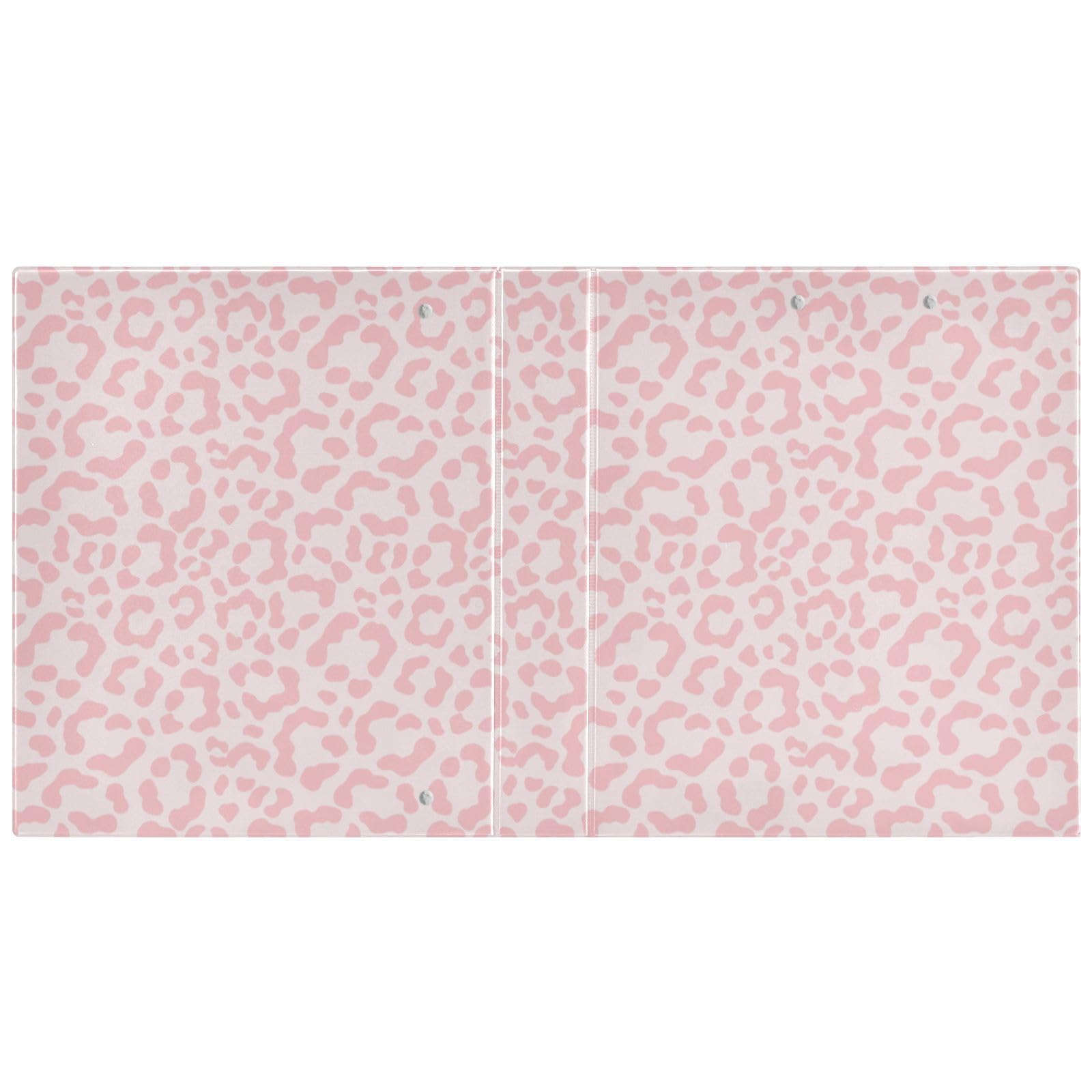 ALAZA Raccoglitore a 3 anelli rosa leopardato con stampa ghepardo da 3,8 cm, tre anelli con portablocco e 3 tasche, contiene 200 fogli, 1 pezzo