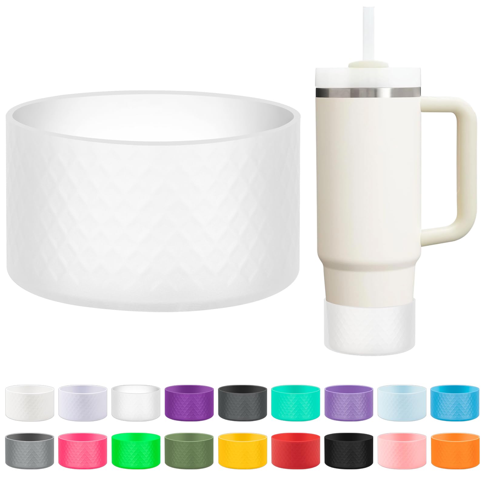 LOXICEN Silicone Boot for Stanley, Cup Boots Compatible with Stanley 40oz 30oz 20oz Tumbler, Cup Accessories Boot Clear