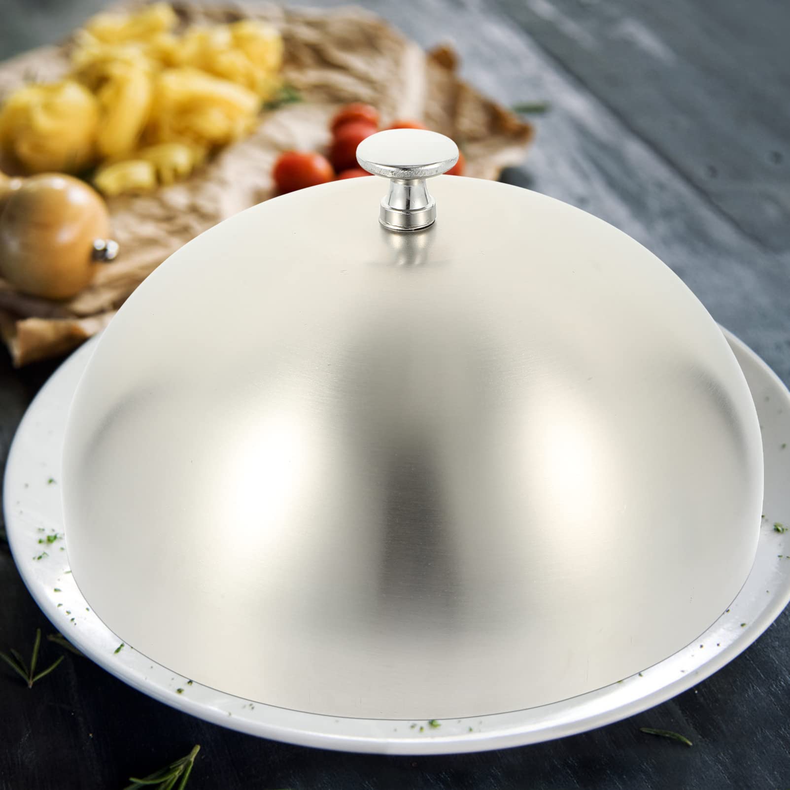 Cúpula de fusión Cubiertas de cúpula de bistec Tapa de cúpula de hilvanado de vapor Teppanyaki Cúpula Plato Salpicaduras de aceite Cubierta de alimentos Parrilla Accesorios for restaurante en casa 24