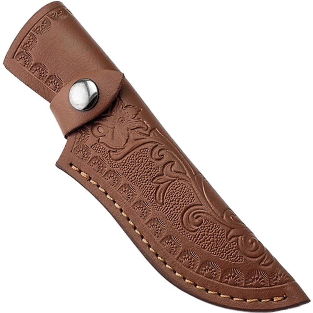 Handmade Leather Knife Sheath Pouches Knife Holsters Carriers Carved Pattern Leather Sheaths Pouches for Outdoor Carriers
