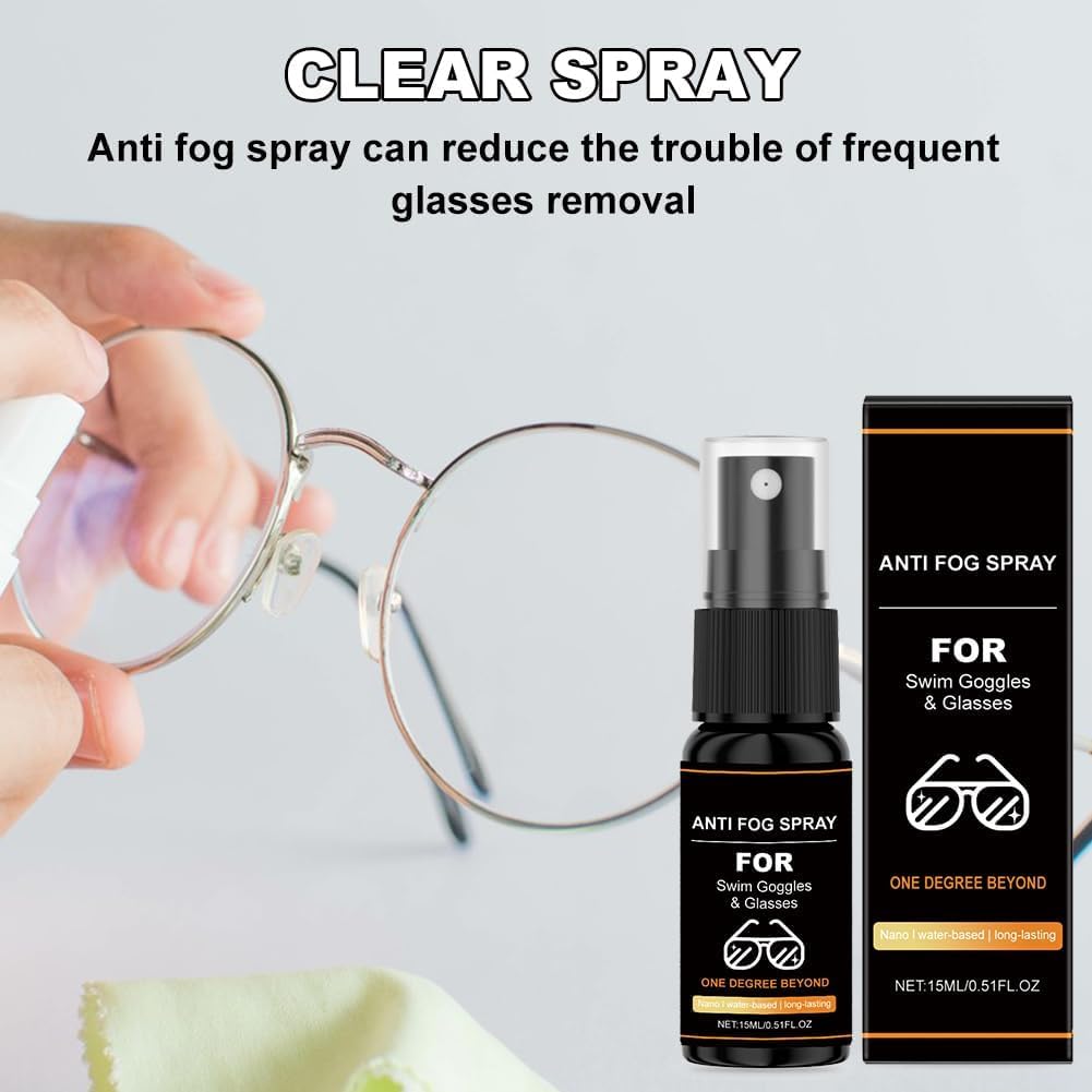 Spray Antiappannante Occhialini,15ml Anti Fog Spray,Spray Anti-Appannamento per Occhiali,per Maschere Sub e Occhialini Nuoto