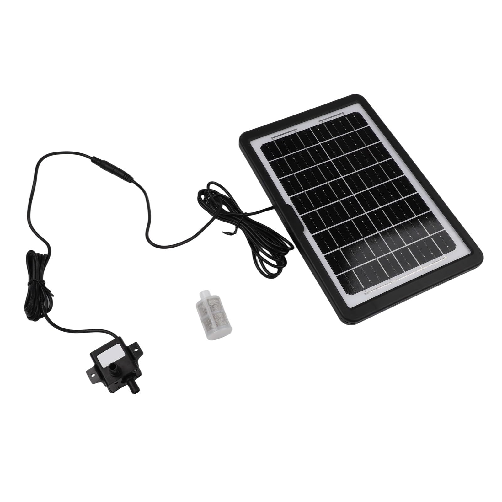 Sistema di pompaggio dell'acqua solare con pannello in vetro temperato da 9 V, pompa CC 240 l/h, per filtro in acciaio inossidabile e tubo da 2 m per laghetti da giardino