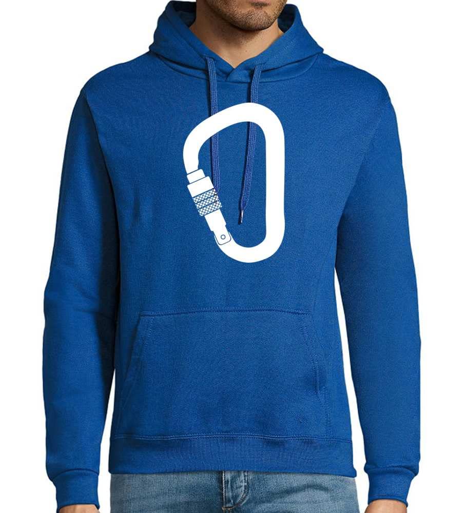 Karabińczyk, wspinaczka, męska bluza z kapturem rozpinana, niebieski Royal, XS