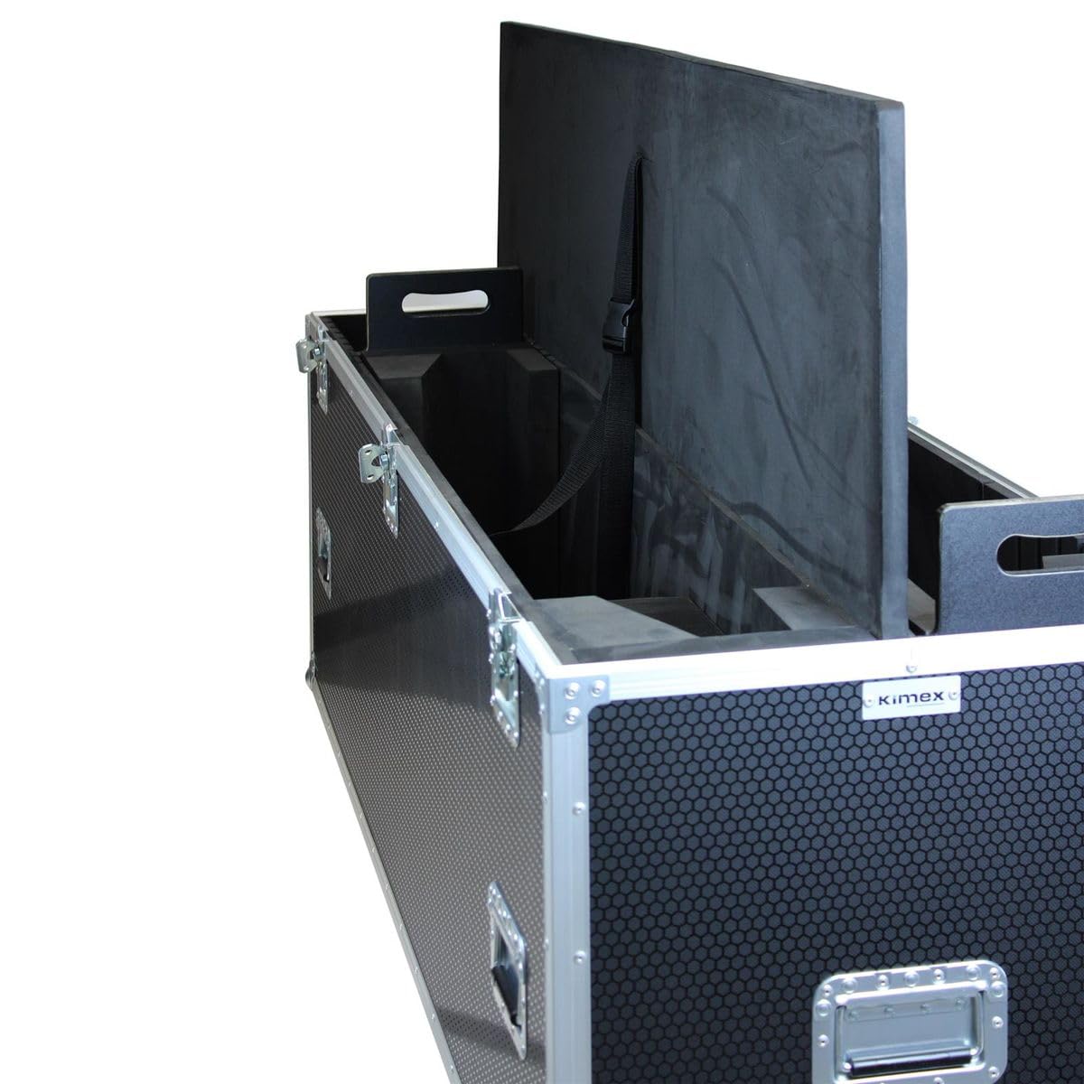KIMEX Flight Case pour deux écrans TV 65"-75" sur roulettes